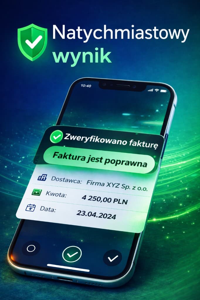 Grafika: natychmiastowy wynik weryfikacji na ekranie telefonu